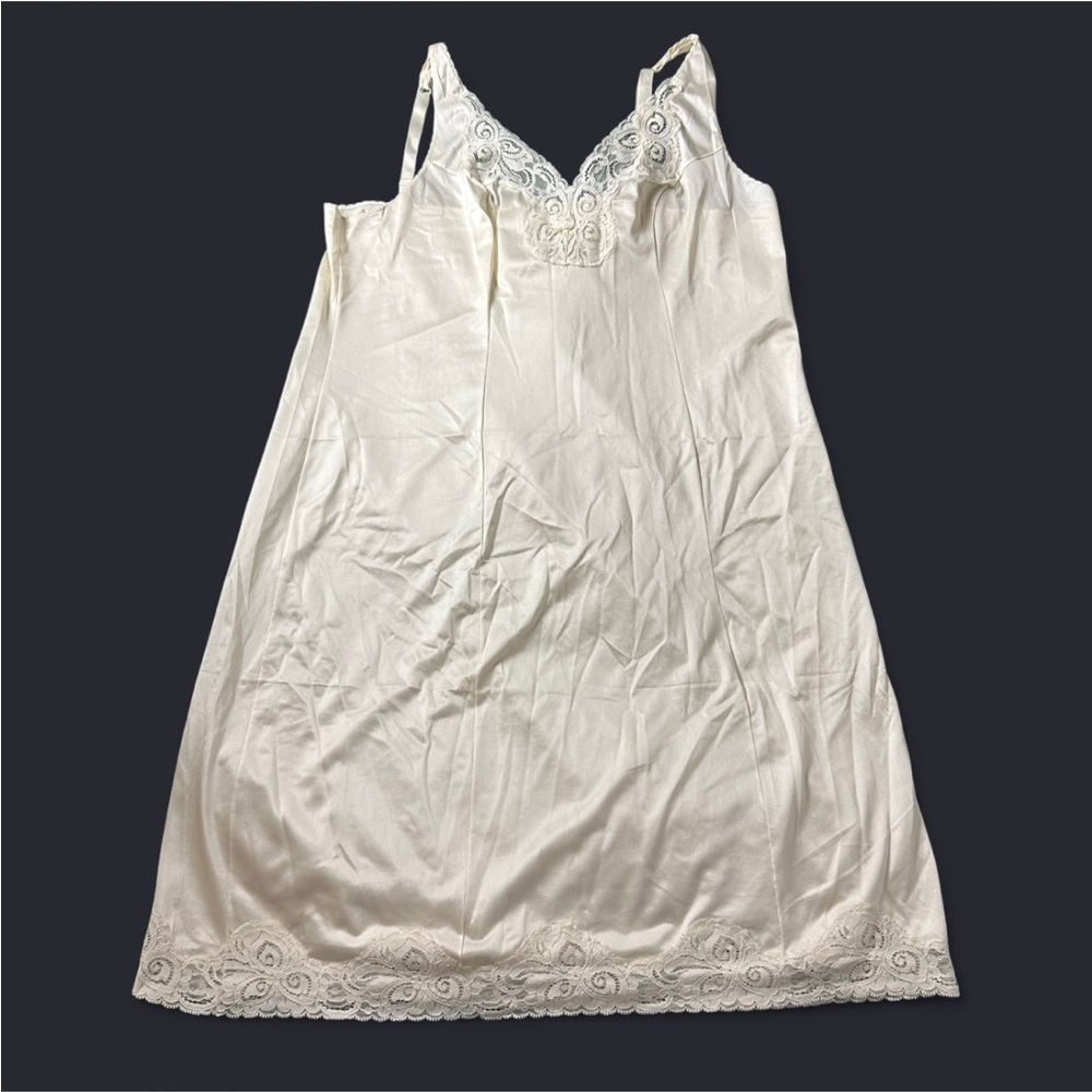 Bali vintage cream satin slip dress